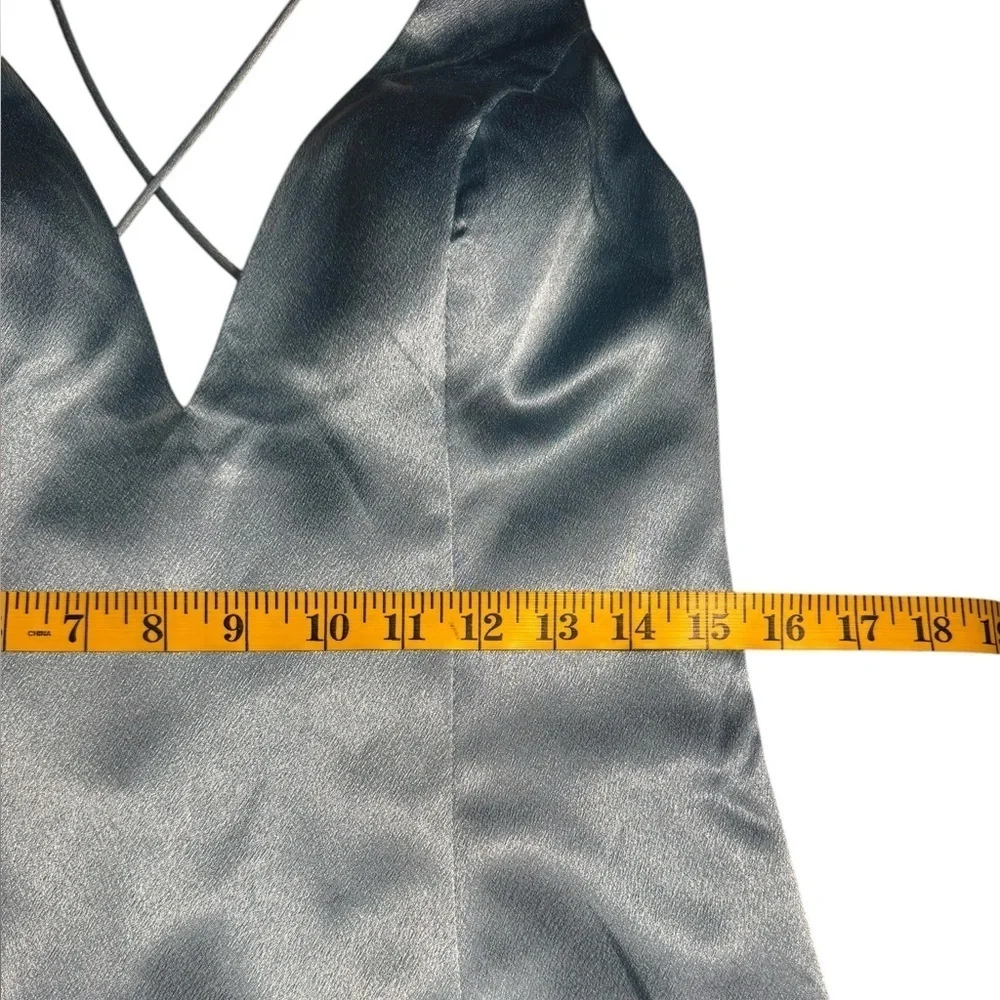 Aidan by Aidan Mattox Womens Blue Satin Evening Sheath Dress Gown size 6 - Picture 13 of 17